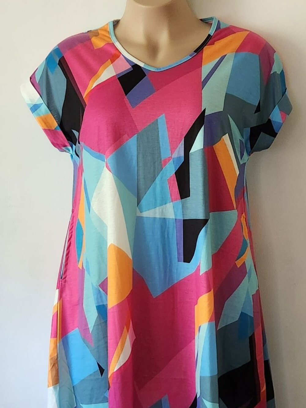 Bright casual dress sz XL graphic print VGUC